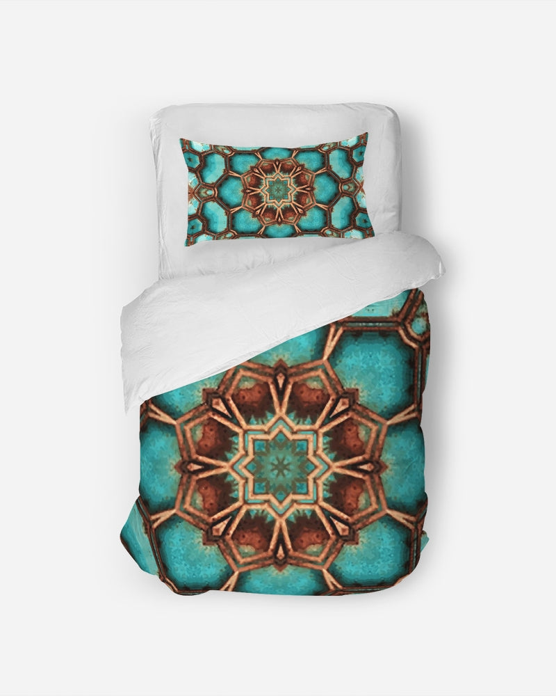 TurqRust 1 Twin Duvet Cover Set