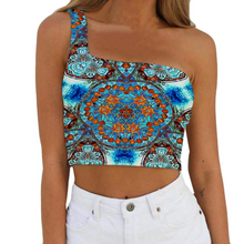 Carica l&#39;immagine nel visualizzatore di Gallery, All Over Print Women&#39;s One Shoulder Tank Top Half Shoulder Tank