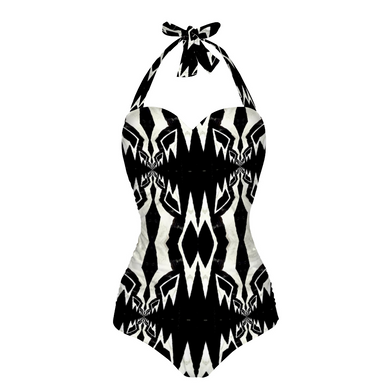 Custom All Over Print Women's Tankini Halterneck One Piece Swimsuit