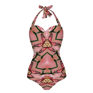 All Over Print Women's Halterneck One Piece Swimsuit