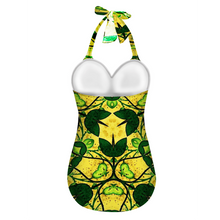 Load image into Gallery viewer, All Over Print Women&#39;s Halterneck One Piece Swimsuit