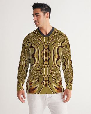 Wood Gold 2 Men's Long Sleeve Sports Jersey