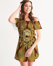 Cargar imagen en el visor de la galería, Wood Gold 1 Women&#39;s Off-Shoulder Dress