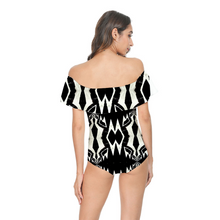 Load image into Gallery viewer, Custom All Over Print Women&#39;s Flounce One Piece Swimsuit Vintage Beachwear