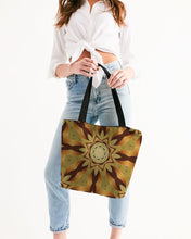 Cargar imagen en el visor de la galería, Wood Gold 1 Canvas Zip Tote