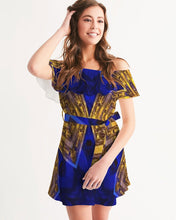 Afbeelding in Gallery-weergave laden, Lapiz Gold 1 Women&#39;s Off-Shoulder Dress