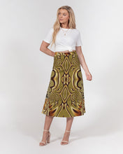 Laden Sie das Bild in den Galerie-Viewer, Wood Gold 2 Women&#39;s A-Line Midi Skirt