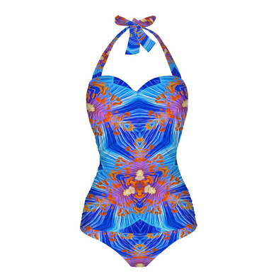 All Over Print Women's Halterneck One Piece Swimsuit