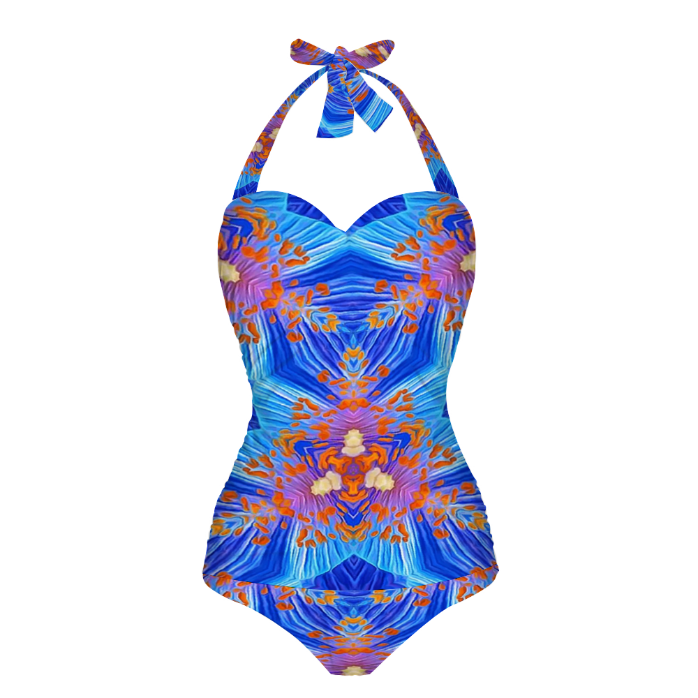 All Over Print Women's Halterneck One Piece Swimsuit