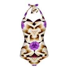 Carica l&#39;immagine nel visualizzatore di Gallery, All Over Print Women&#39;s Halterneck One Piece Swimsuit