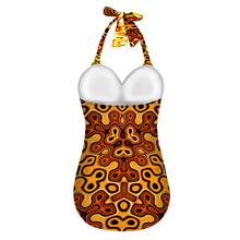 Carica l&#39;immagine nel visualizzatore di Gallery, All Over Print Women&#39;s Halterneck One Piece Swimsuit