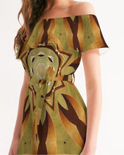 Cargar imagen en el visor de la galería, Wood Gold 1 Women&#39;s Off-Shoulder Dress