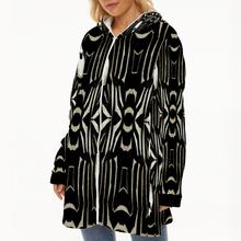 Load image into Gallery viewer, Custom Ladies Long Plush Thicker Hoody Zipper hoodie jacket [250g Flannel]