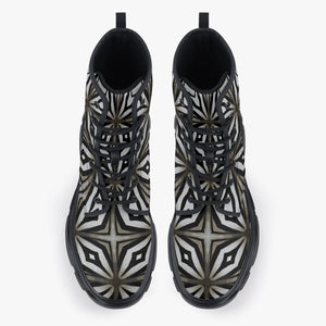 321. Casual Leather Chunky Boots