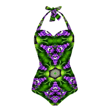 Carica l&#39;immagine nel visualizzatore di Gallery, All Over Print Women&#39;s Halterneck One Piece Swimsuit