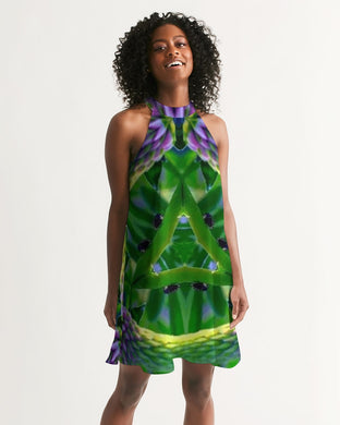Green Tara 1 Women's Halter Dress