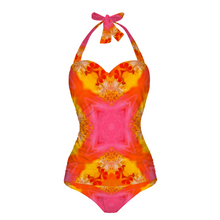 Afbeelding in Gallery-weergave laden, Reina 3 Women&#39;s Halterneck One Piece Swimsuit