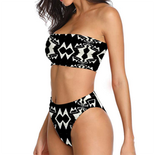 Load image into Gallery viewer, Custom Women&#39;s All Over Print Bandeau Bikini with Padding Swimsuit