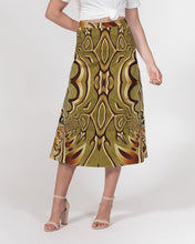 Laden Sie das Bild in den Galerie-Viewer, Wood Gold 2 Women&#39;s A-Line Midi Skirt