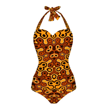 Carica l&#39;immagine nel visualizzatore di Gallery, All Over Print Women&#39;s Halterneck One Piece Swimsuit