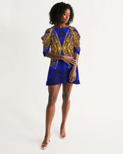 Afbeelding in Gallery-weergave laden, Lapiz Gold 1 Women&#39;s Open Shoulder A-Line Dress