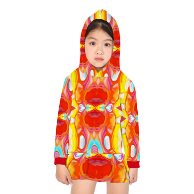 Custom Lovely Long Sleeve One Piece Hooded Dress for Girls