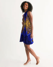 Afbeelding in Gallery-weergave laden, Lapiz Gold 1 Women&#39;s Halter Dress