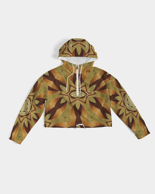 Wood Gold 1 Women's Cropped Windbreaker