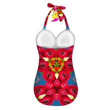Load image into Gallery viewer, All Over Print Women&#39;s Halterneck One Piece Swimsuit