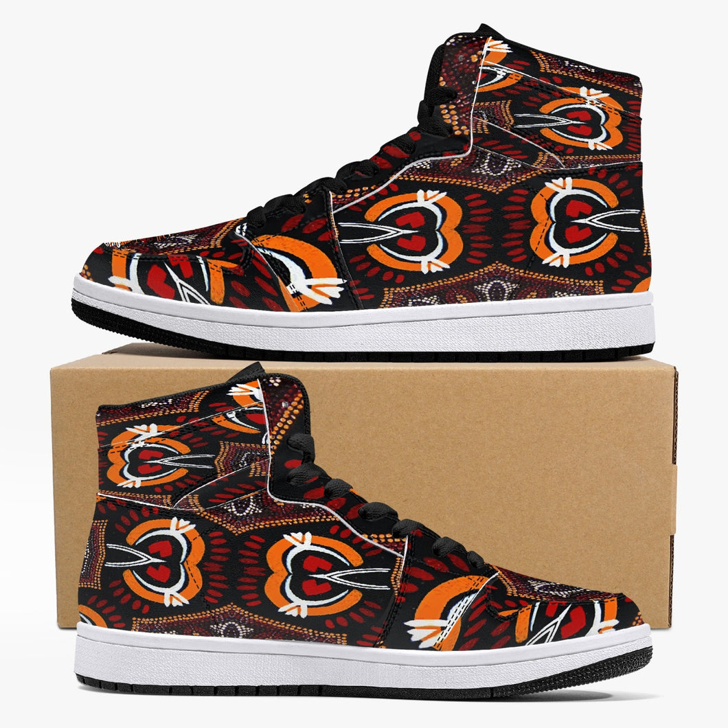 209. High-Top Leather Sneakers - White / Black