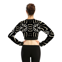 Load image into Gallery viewer, Custom Women&#39;s Full Zipper Crop Jacket Long Sleeve Round Neck Tops