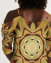 Carica l&#39;immagine nel visualizzatore di Gallery, Wood Gold 1 Women&#39;s Open Shoulder A-Line Dress