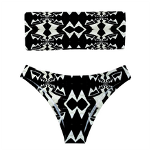 Load image into Gallery viewer, Custom Women&#39;s All Over Print Bandeau Bikini with Padding Swimsuit