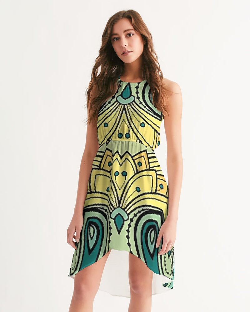 gala14 Women's High-Low Halter Dress