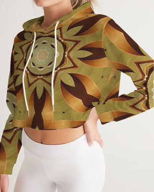 Wood Gold 1 Women's Cropped Hoodie