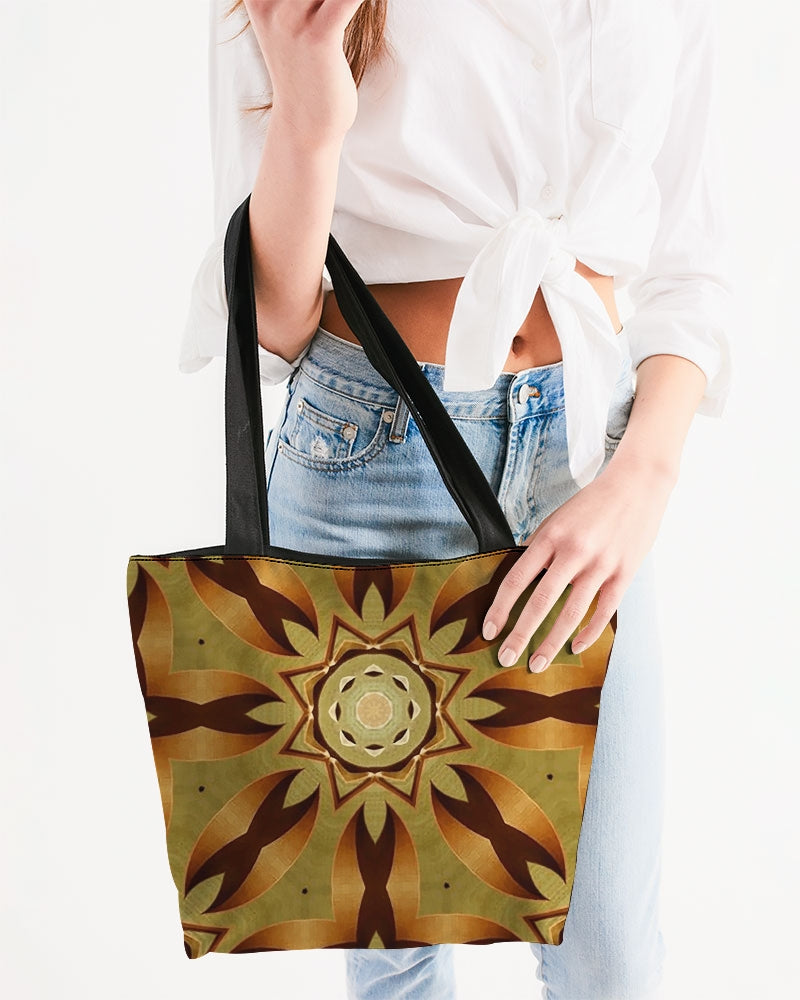 Wood Gold 1 Canvas Zip Tote