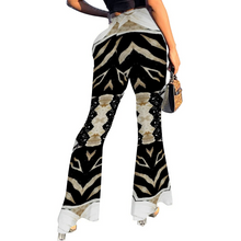 Carica l&#39;immagine nel visualizzatore di Gallery, Funkee1 Women&#39;s Print Stretch Bell Bottom Flare Pants Trousers