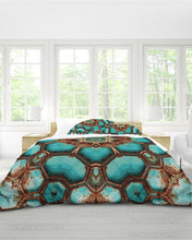 Afbeelding in Gallery-weergave laden, TurqRust 1 Queen Duvet Cover Set