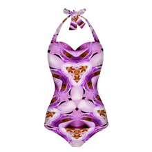 Carica l&#39;immagine nel visualizzatore di Gallery, All Over Print Women&#39;s Halterneck One Piece Swimsuit