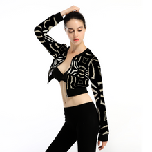 Load image into Gallery viewer, Custom Women&#39;s Full Zipper Crop Jacket Long Sleeve Round Neck Tops