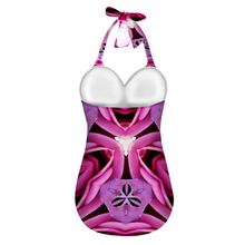 Carica l&#39;immagine nel visualizzatore di Gallery, All Over Print Women&#39;s Halterneck One Piece Swimsuit