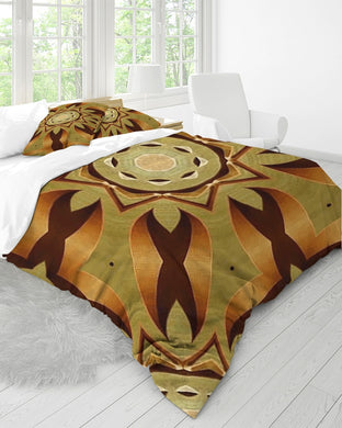 Wood Gold 1 Queen Duvet Cover Set
