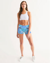 Afbeelding in Gallery-weergave laden, Urania Blue 1 Women&#39;s Mid-Rise Yoga Shorts