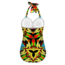 Carica l&#39;immagine nel visualizzatore di Gallery, All Over Print Women&#39;s Halterneck One Piece Swimsuit