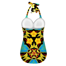 Indlæs billede til gallerivisning All Over Print Women&#39;s Halterneck One Piece Swimsuit