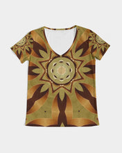 Afbeelding in Gallery-weergave laden, Wood Gold 1 Women&#39;s V-Neck Tee