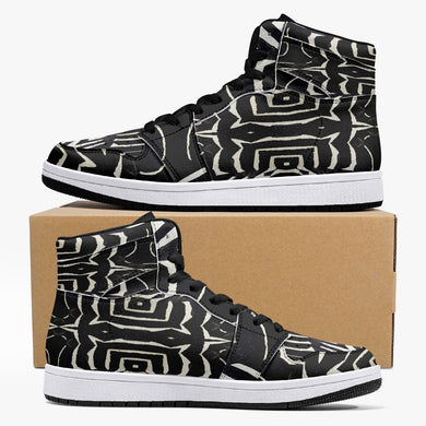 209. High-Top Leather Sneakers - White / Black