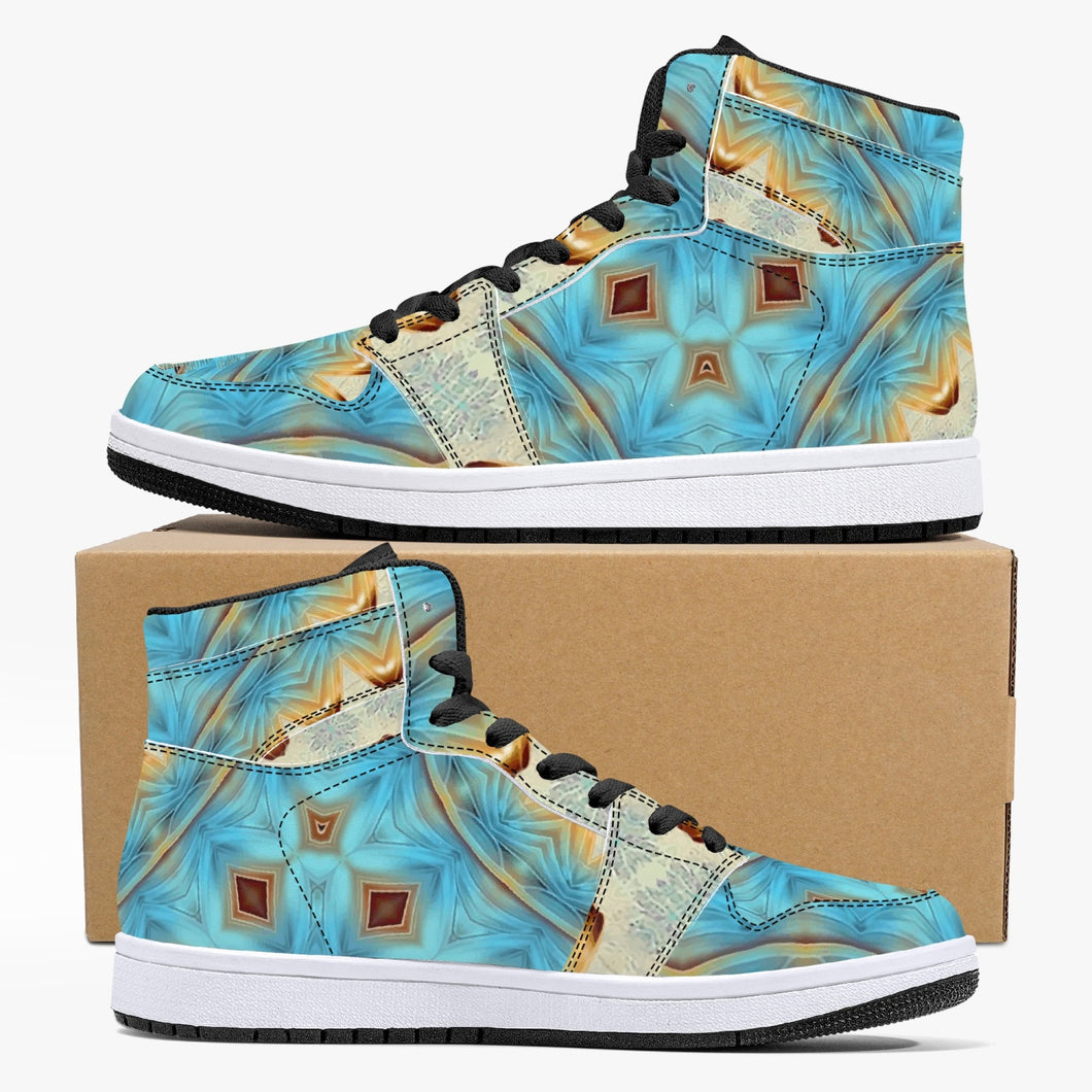 209. High-Top Leather Sneakers - White / Black