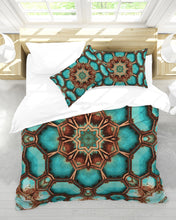 Afbeelding in Gallery-weergave laden, TurqRust 1 Queen Duvet Cover Set