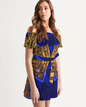 Afbeelding in Gallery-weergave laden, Lapiz Gold 1 Women&#39;s Off-Shoulder Dress